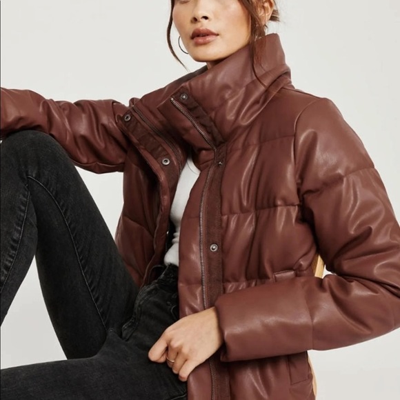Coats | Abercrombie Faux Leather Puffer 